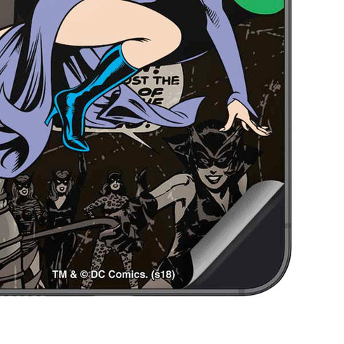 DC Comics Catwoman Vintage Action Pose Pattern Galaxy S25 Skin